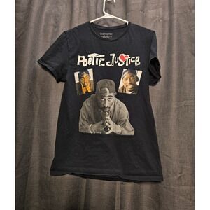 Chemistry Poetic Justice Tupac Graphic‎ Print T-Shirt Black S